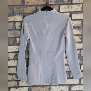 Zara long sleeve mock neck beige shirt